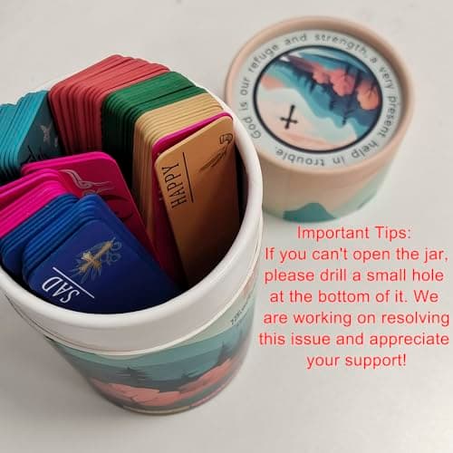 Bible Verse Jar for Women - 60 Scripture Bright Color Cards for 6 Emotions Echoes of The Heart, Birthday Gifts for Women, Birthday Gift, Bible Verse Cards, Scriptures Prayer Paper Jar view 3