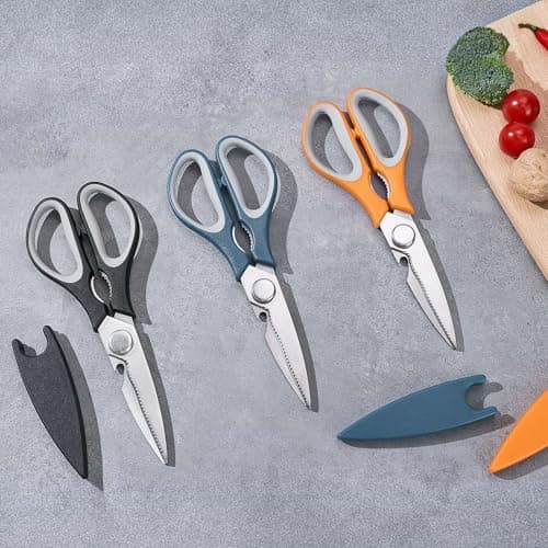 3-Pack Kitchen Shears Heavy Duty All Purpose Stainless Steel Scissors Dishwasher Safe Cooking for Meat, Chicken, Fish, Vegetable view 2