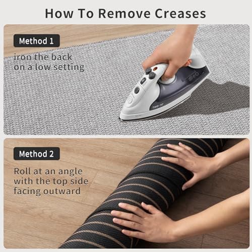 Tangsoo Rainbow Easy Jute Rug 2x4 Small Throw Rugs for Entryway,Washable Ultra Thin Outdoor Door Mat, Black Geometric Non-Slip Indoor Floor Carpet for Entrance Kitchen Hallway Bedroom Front Porch view 6