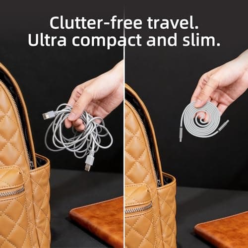 KEDESO 240W Magnetic USB C to USB C Cable [Built-in Magnet Tidy] 3.3ft Flat Braided Type C Fast Charging Cord for Car CarPlay, Android Auto, Compatible with iPhone 16 17 Pro Max, iPad, MacBook, S25 view 7