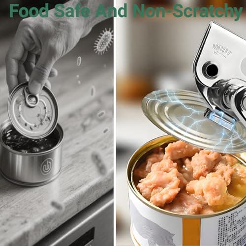 ELESULTRA Commercial Can Openers Manual - Hand Crank Can Opener Heavy Duty With Comfortable Extra-Long Handles Swing Away Can Opener for Seniors 3 In 1 Large Handheld Can Open With Ergonomic Handle view 6