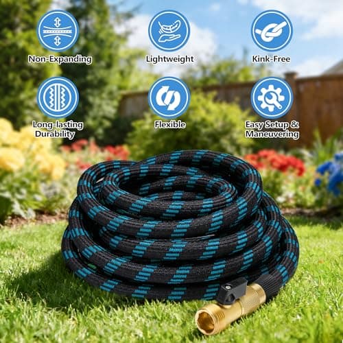 100 FT Non-Expandable Garden Hose, 2026 New Upgraded Flexible Water Hose, Ultra Lightweight Non-Expanding hoses with 10 Function Sprayer, Leak proof, Pressure Resistant for Yard, Outdoor view 2