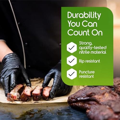 Inspire HEAVY DUTY ORIGINAL Stretch Nitrile Black Gloves Disposable Latex Free | Food, Mechanic, 6mil Black or 8 Mil Orange view 3