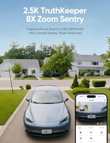 4G LTE Cellular Security Cameras Wireless Outdoor, 2.5K No WiFi Solar Powered Surveillance Camera for Home Security, PTZ AI Tracking Color Night Vision, SIM/64GB SD Card, Coldproof, AOR 24/7 Recording view 5