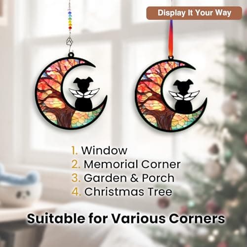 GDuolaPaws Dog Memorial Suncatcher Gift Package with Sympathy Card, Personalized Dog Grief Gift with Pet Name Date for Dog Loss, Pet Passing Away Gift for Dog Death (LifeTree) view 5