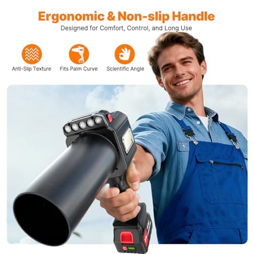 OGERY Brushless Cordless Leaf Blower - 900G Blowing Pressure Turbo Jet Blower with 2x3000mAh Batteries & 480W Motor, Handheld Leaf Blowers for Lawn Care, Car & Workshop Dust, LED Work Light view 6