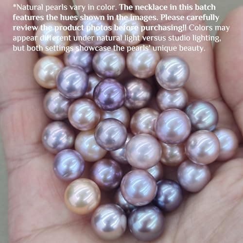 Pink Pearl Necklace for Women, 12mm Freshwater Pearl Jewelry with Purple Single Pendant | with 925 Sterling Silver 18" Chain, Gift for Valentine's Day, Mother's Day, Wife, Mom, Anniversary view 4