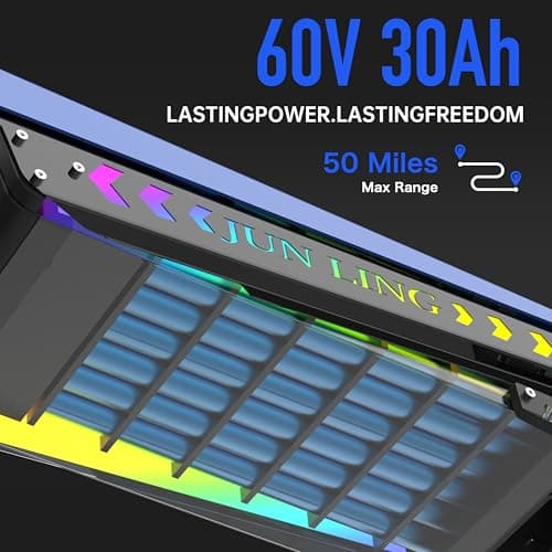 JL80 Off-Road Electric Scooter for Adults, 6000W Dual Motor, 60V 30Ah, Up to 43 MPH, 50 Miles Long Range, 12" Pneumatic Tires, Foldable Commuter E-Scooter view 4