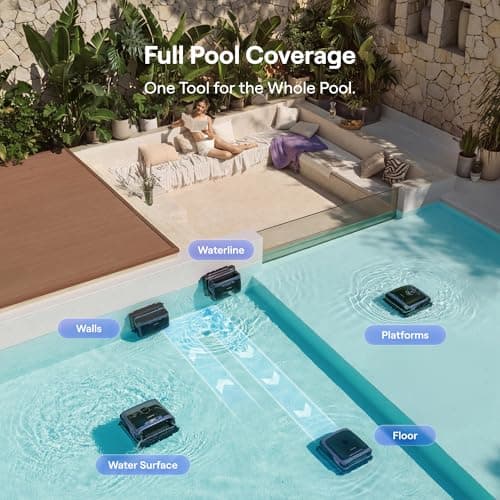 Beatbot Sora 70 Pool Vacuum Robot, 360° Top-to-Bottom Cleaning, Smart Surface Parking, 6L Capacity, 6800GPH Super Power for Above & In-Ground Pools Up to 3,200 sq. ft, Midnight Blue view 2