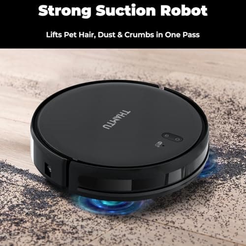 Thamtu Robot Vacuum and Mop Combo, Slim 2-in-1 Vacuum Robotic with Strong Suction, Auto-Charging, Scheduling, Smart Robot Vacuum Cleaner Ideal for Pet Hair, Hard Floors & Low-Pile Carpets view 3