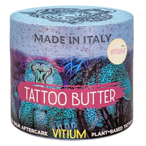 VITIUM Tattoo Butter – Tattoo Aftercare Balm with Organic Plant-Based Ingredients – Deep Moisturizing & Brightening for Vibrant Tattoos – Vegan, Natural, Soothing – Made in Italy - 5oz — image 1