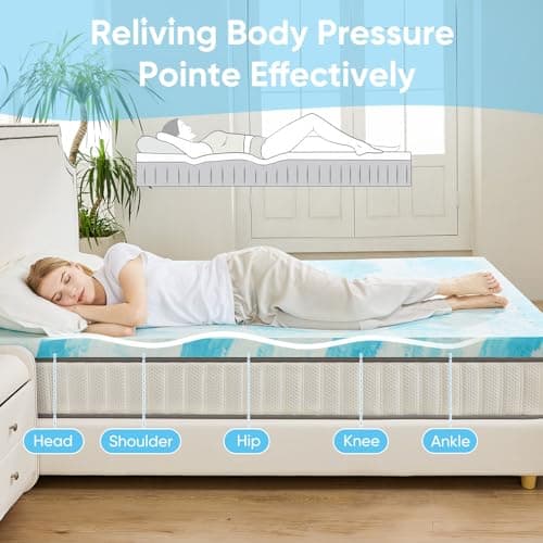 OLIXIS Gel Memory Foam Mattress Topper, Twin 2 Inch, Cooling Gel Infused Soft Comfy Breathable, Pressure-Relieving, CertiPUR-US Certified view 4