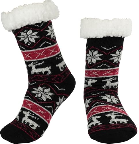 BenSorts Women Winter Thick Slipper Socks with Grippers Non Slip Warm Fuzzy Socks Christmas Gifts — image 1