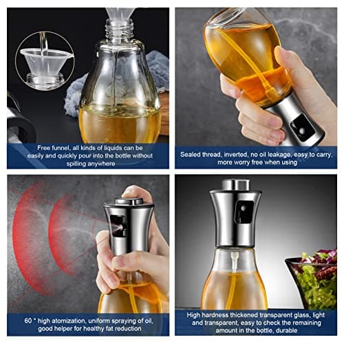 SAINSWIN Oil Sprayer for Cooking,Olive Oil Fine Mist Sprayer - 200ML Mister Bottle for Cooking, Baking, and Air Fryer - Avocado and Canola Oil Dispenser - Kitchen Gadget Essentials view 4