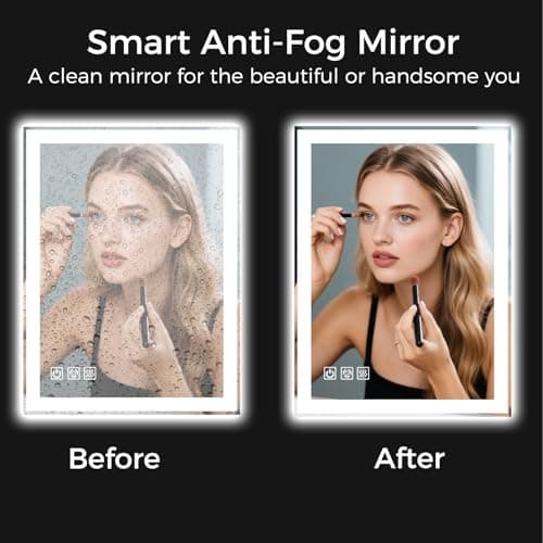 24"X32" LED Bathroom Vanity Mirror with Lights, Anti-Fog, Dimmable, Lighted Bathroom Mirror for Wall, Memory Function, Tempered Glass, Shatter-Proof, Backlit & Front Lit view 3