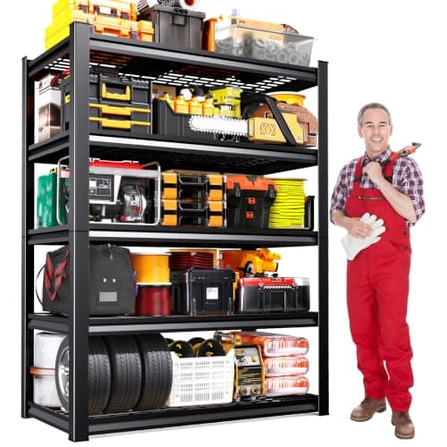 71"Hx35"Wx16"D Wire Garage Shelving-2500LBS 5 Tier Storage Shelves,Adjustable Heavy Duty Metal Shelving Unit and Storage Large Rack,Utility Steel Shelf For Shop Warehouse Industrial Pantry Basement — image 1
