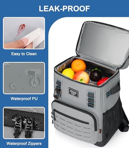 Cooler Backpack 2 Insulated Compartments Leak Proof Beach Coolers Back Pack Waterproof Cooler Bag for Hiking, BBQ Camping, Picnic, Fishing (25L, 36 Cans) view 3