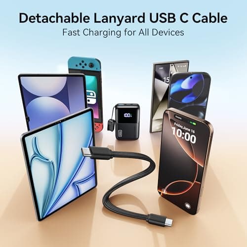 INIU Portable Charger, Ultra Mini 10000mAh 45W Fast Charging Power Bank, USB C Battery Pack with Cable, Flight-Safe Travel Powerbank for iPhone 17 16 15 Pro Max, Samsung S26, Xiaomi 17 Pro, iPad etc view 5