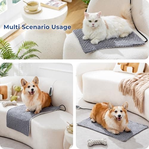 ZOMISIA Large Dog Heating Pad 35x24 Inch - 11 Adjustable Temperature and 25 Timer Options, Heated Dog Bed Indoor Waterproof with Chew-Resistant Cord for Large Dogs view 4