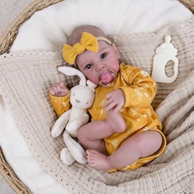Milidool Lifelike Reborn Baby Dolls - 20 Inch Newborn Baby Doll Girl with Soft Weighted Body, Cute Soft Poseable Realistic Real Life Baby Dolls with Complete Accessories for 3+ Years Old Gifts