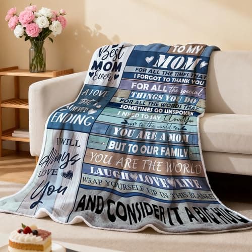 pinata Gifts for Mom Blanket, Mom Gifts for Mothers Day from Daughter Son, Anniversary Birthday Gift for Moms, Teen Moms Blanket for Mothers Day, Valentines, Mother's Gift Blue Blankets 50"X60" view 2