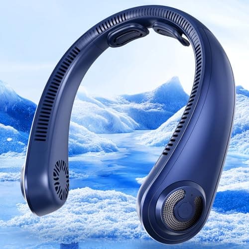 AUIIAH Neck Fan - Portable Personal Cooling Bladeless Around the Neck Fans that Blow Cold Air Rechargeable with 5 Speeds, Neck Support for Hot Flashes, Disneyland, Travel, Cooler for Women Men — image 1