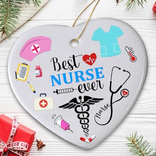 Nurse Christmas Ornament, Nurse Ornaments for Christmas Tree, Best Nurse Ever Gifts, Gifts for Nurses Female, Nurse Gifts for Women, Nurse Practitioner, Registered Nurse, New Nurse view 5