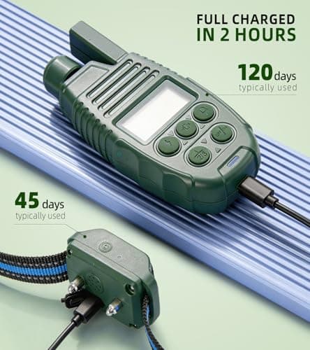Shock Collar for Dogs, 4200FT Dog Training Collar with Remote for 15-120lbs Small Medium Large Dog, IP68 Waterproof Rechargeable E Collar with 3 Training Modes: Beep, Vibration, Safe Shock（Green） view 6