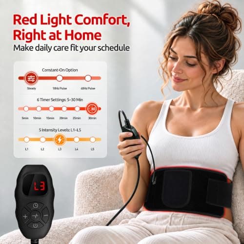 Red Light Therapy Pad, 70 LEDs Adjustable 22.1"x7.1" Light Wrap,Corded view 3