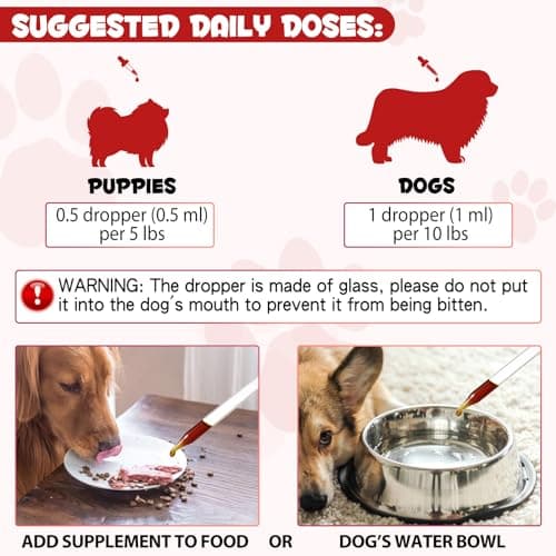 Liquid Iron Drops for Dogs,Iron Supplements for Dogs with Folate & Vitamin B12, Promotes Blood Health, Improve Anemia, Low Enery Levels and Lethargy, Caramel Flavor -60ml view 5