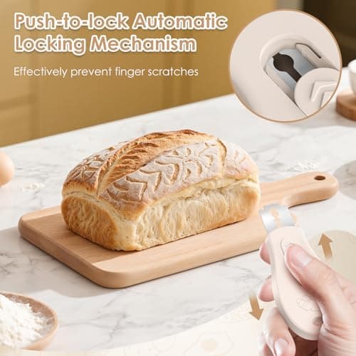 Bread Lame Sourdough Scoring Tool, Extractable & Magnetic Bread Scoring Tool, Scoring Knife for Bread Baking, Bread Razor for Homemade Bread, Sourdough Scorer Tool, Includes 5 Razor Blades-Beige view 6