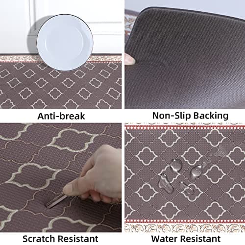 Kitchen Floor Mat Set of 2, Anti Fatigue Kitchen Mat 20"x32"+20"x47" view 3