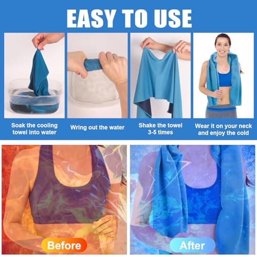 NUOYEE 4 Pack Cooling Towels Wrap for Neck Face,Ice Cold Towel Rags Quick Dry for Gym Fitness Yoga Tennis Cycling Running Hiking Workout Sweat(Multicolor-02) view 3