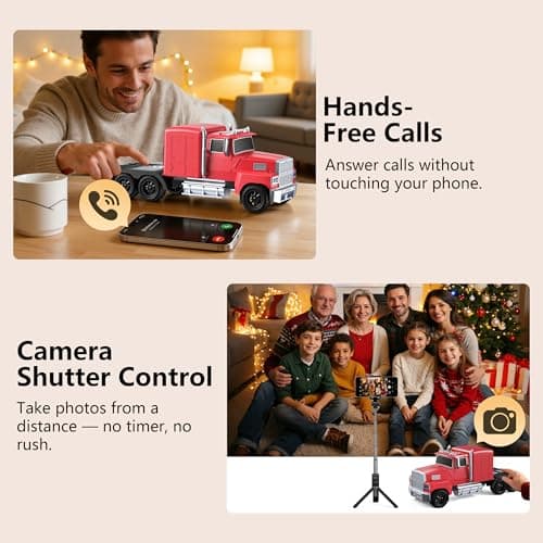 AONOX Cybertruck Bluetooth Speaker, Mini Bluetooth Car Speaker with LED Lights, FM Radio, USB TF Card, TWS Stereo Sound, for Desk Gaming Outdoor, Gift for Car Lovers view 5