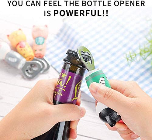 Bottle Opener Stainless Steel Beer Bottle Opener Cute Wooden Cats Wine Opener with Magnet 2pcs view 5