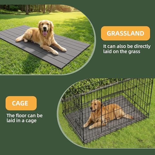 Summertrail Dog Kennel Flooring Outdoor Flooring Decking for Dog Waterproof Dog Training Platform, Portable Deck for Pet Enclosures (12 x 12 inches, 8PCS) view 2