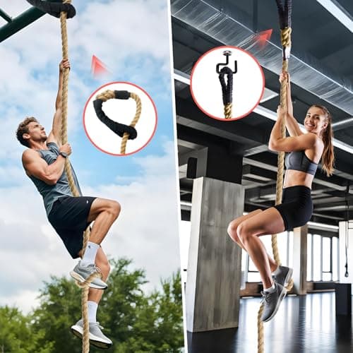 Brobantle Workout Fitness Climbing Rope 10FT 15FT 20FT 25FT 30FT, 1.5" Diameter Gym Climbing Rope for Strength Training,Exercise Climbing Rope for Adults Outdoor Indoor view 3