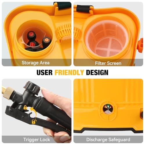 Battery Powered Backpack Sprayer for Dewalt 20v Max Battery, 5.3 Gallon | 100 PSI Electric Weed Sprayer, Yard Graden Sprayer with Telescopic Wand, 7 Nozzles, Backpack Sprayer 20v (No Battery) view 6