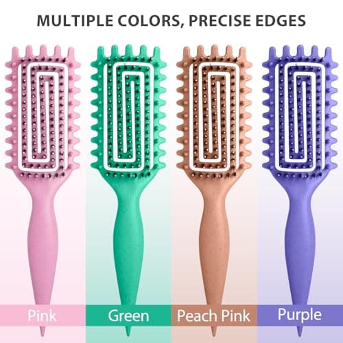 Inpoipsor Curly Hair Brush, Curl Defining Brush for Women and Men, Effortless Detangling and Shaping for Curls, Waves and Coils, Reduces Pulling, Smooth Results (Green) view 6