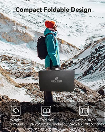 120W Portable Solar Panel, High 22% Efficiency ETFE Foldable Solar Panel Charger with Carry Case, IP65 Waterproof, MC4 Output for Power Station RV Camping Off Grid view 3