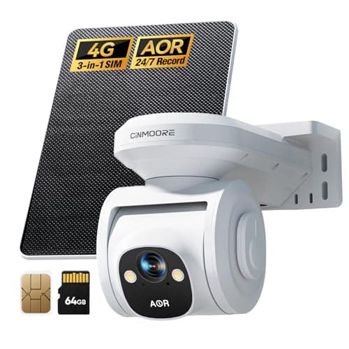 4G LTE Cellular Security Cameras Wireless Outdoor, 2.5K No WiFi Solar Powered Surveillance Camera for Home Security, PTZ AI Tracking Color Night Vision, SIM/64GB SD Card, Coldproof, AOR 24/7 Recording — image 1
