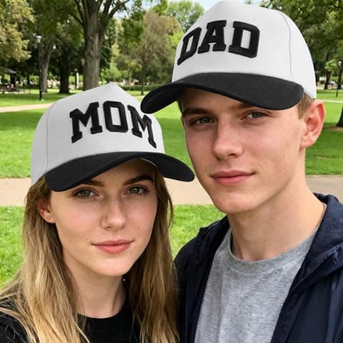 ZVUZVO Embroidered Mom and Dad Hats for Women Men, Adjustable Parents Gifts for Couples view 3