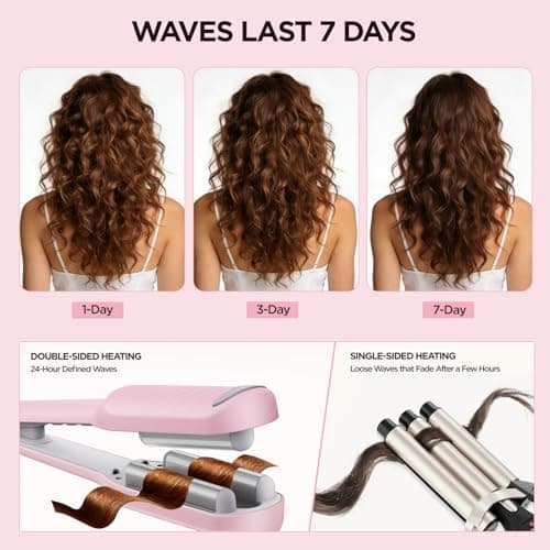 BABONIR Hair Crimper with 3 Barrels, Curling Iron for Beach Waves view 4