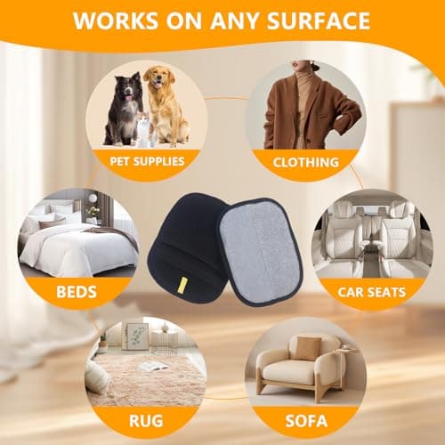 2 Pack Electrostatic Pet Hair Removal Gloves - Upgraded Reusable & Washable Pet Hair Remover Gloves for Cats & Dogs, Thickened Magic Brush Tool for Couch, Carpet, Furniture, Clothing & Car Seat view 6