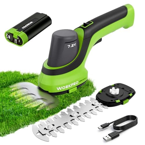 WORKPRO 7.2V Handheld Grass Trimmer, 2-in-1 Cordless Hedge Trimmer & Grass Shears with 2Ah Battery, Small Bush & Shrub Trimmer for Lawn Edging, Garden, Yard & Hedge Trimming — image 1