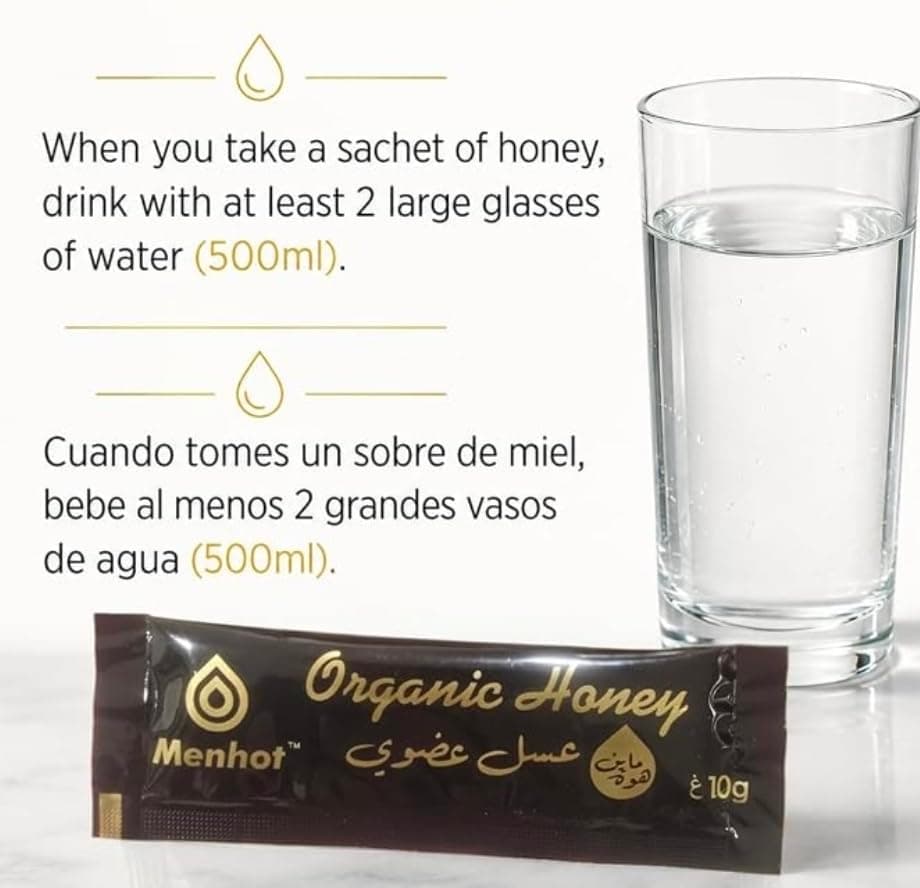 Menhot® Honey for Men - Pack Large Sachets: Honey, Jelly, Panax Ginseng, Maca, Tribulus Terrestris, No Added Sugar (MENHOT PACK 29) view 2