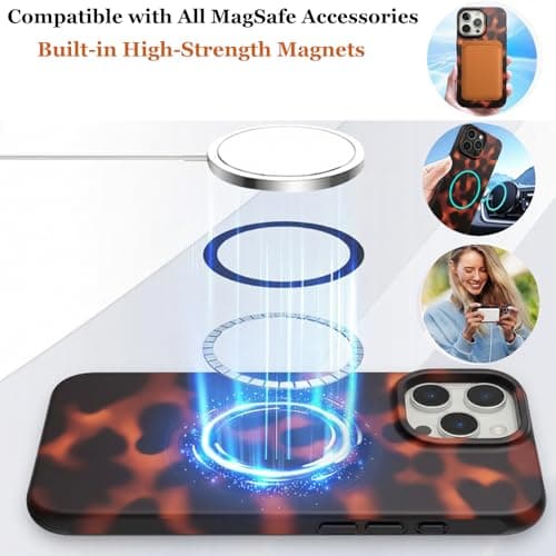 ASONCE Cute Tortoise for iPhone 16 Pro Case - Compatible with MagSafe - Matte Magnetic Design Tortoise Phone Case for Women Girly - Tortoiseshell view 3