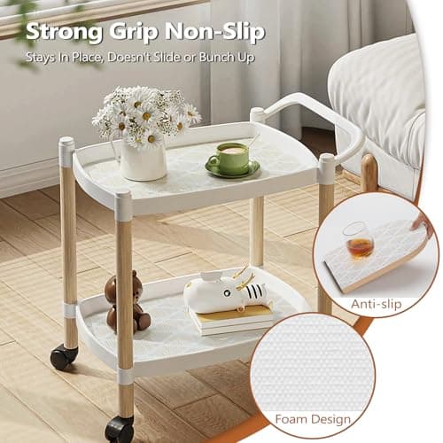 CLENAT Drawer and Shelf Liner for Kitchen Cabinets, 17.5" x 20FT Non-Adhesive Strong Grip Thickened Cabinet Liners for Shelves, Non-Slip Mats Shelving Paper Protect Cupboard, Dresser, Pantry | Beige view 2