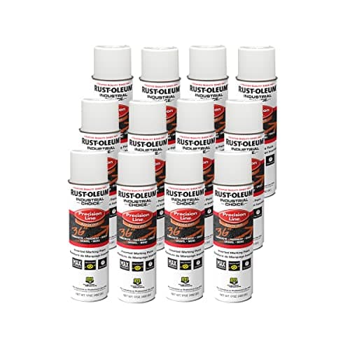 Rust-Oleum 203030-12PK M1600/M1800 System Industrial Choice Precision Line Inverted Marking Paint 12-Pack, White