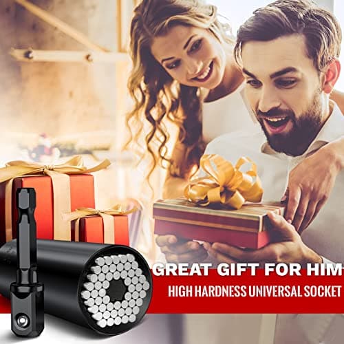 MANWALD Universal Socket Tool, Super Socket Unscrew Any Bolt, Adjustable Socket Drill with Adapter, Fathers Day Dad Gifts from Daughter Wife Son, Gifts for Him, Men, Kids, Boyfriends, 2 PCS, Black view 2